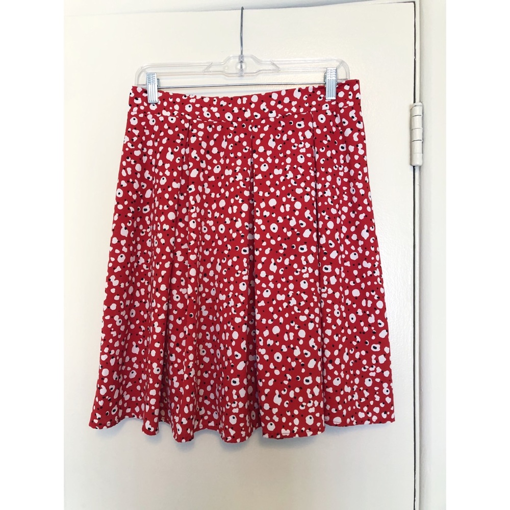 ModCloth Red Polka Dot A-Line Pleated Skirt